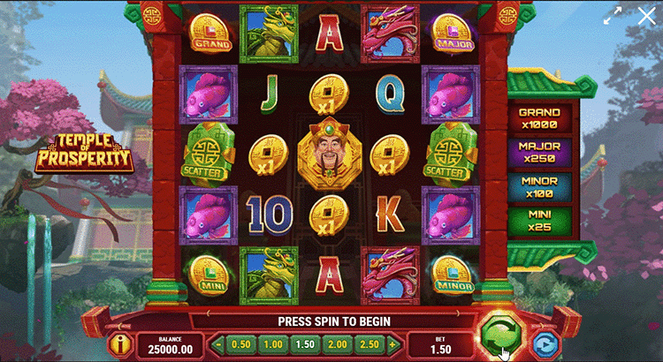 Temple of Prosperity - a colorful slot machine on the Asian theme