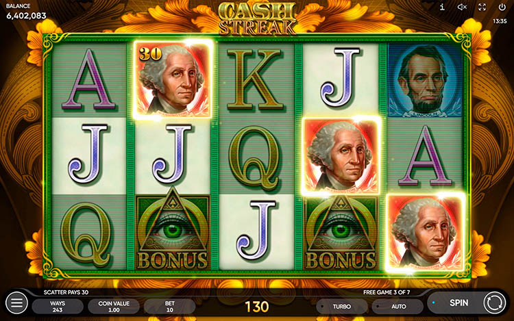 Cash Streak slot design
