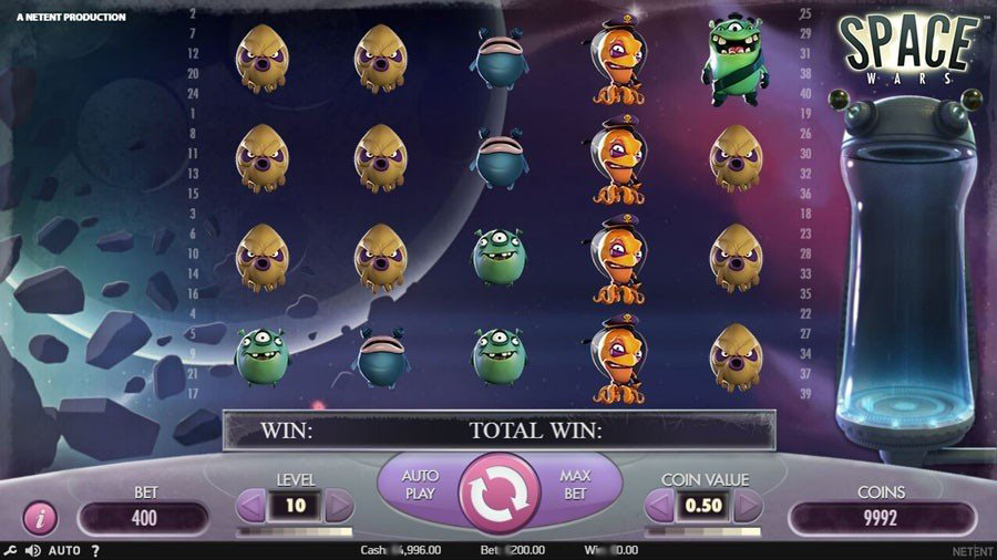Space Wars slot splash screen