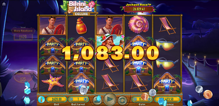 During the free spins, the sunny landscape is replaced by dusk