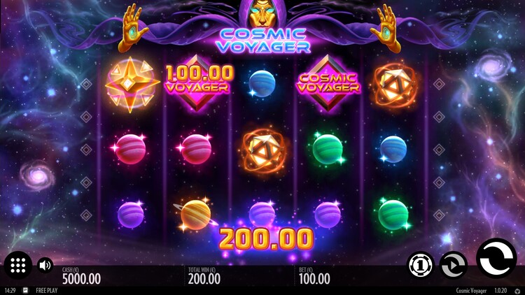 Winning combination in Cosmic Voyager slot machine