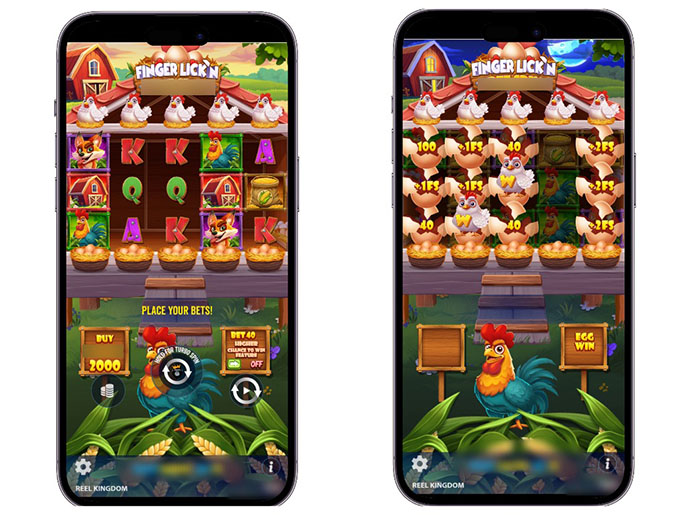 The game elements extend beyond the reels